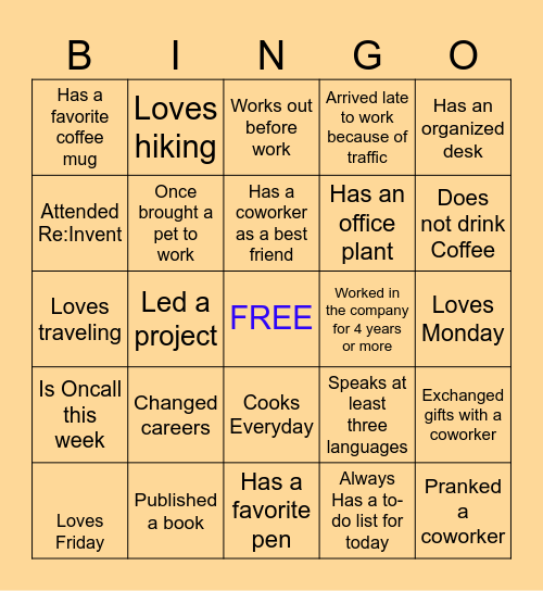 Office Bingo Card