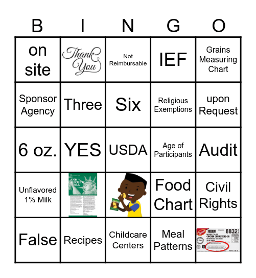 Wonderful World of CACFP Bingo Card