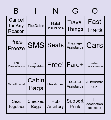 Travel Things - eDO Product Show Bingo Card