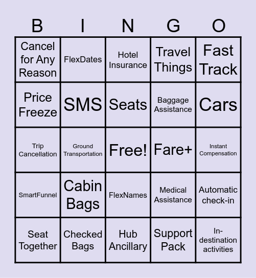 Travel Things - eDO Product Show Bingo Card