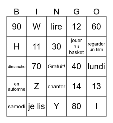 Révision Bingo Card