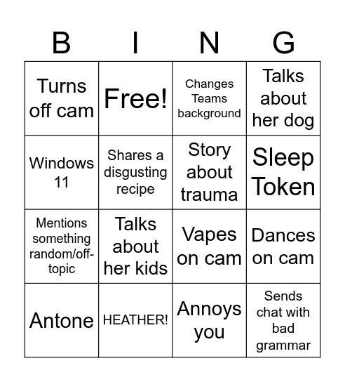 Kitty Bingo Card
