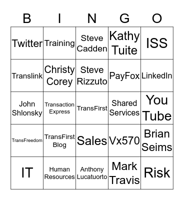 TransFirst Bingo Card