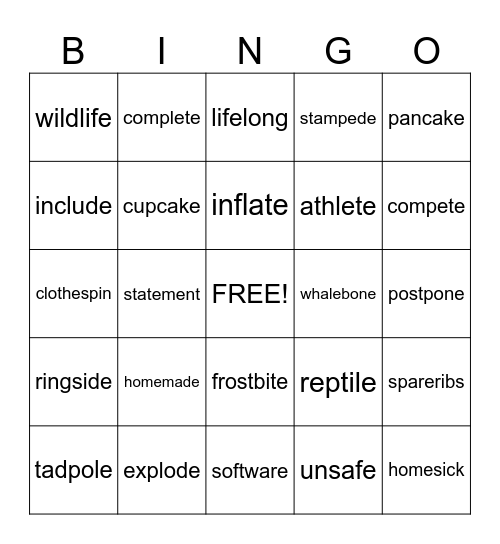 Wilson 4.2 Bingo Card
