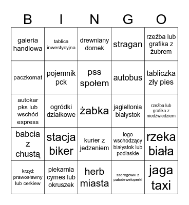 Białystok Bingo Card