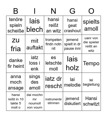 Musiproub Bingo Card
