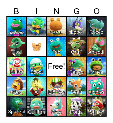 LilSimsie Animal Crossing Bingo Card Bingo Card