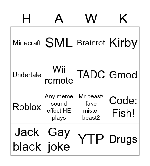 StanleyMOV bingo Card