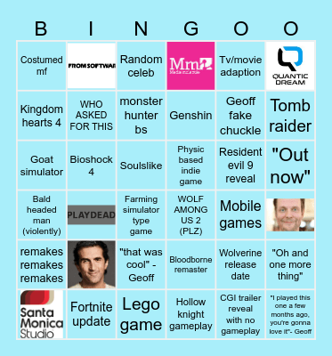 Summer Games Fest 2025 Bingo Card