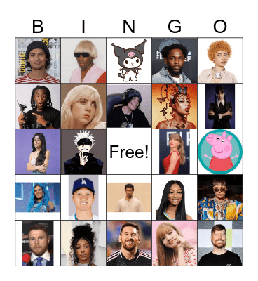 Pop Culture Bingo Card