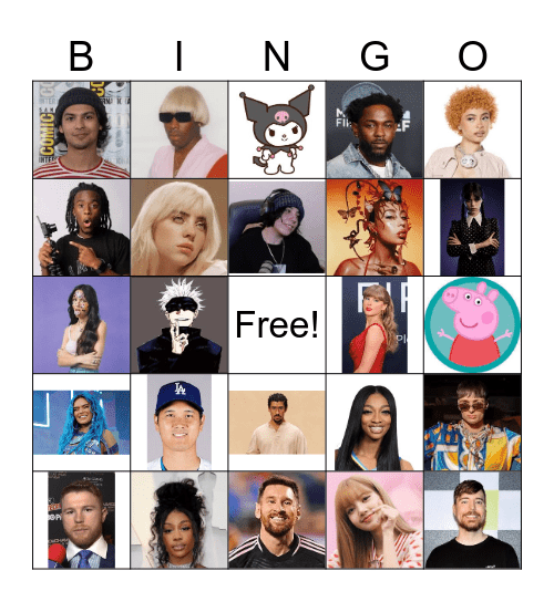 Pop Culture Bingo Card