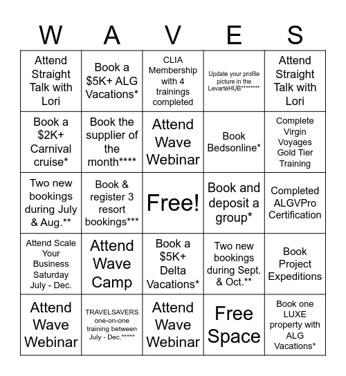 LEVARTE Bingo Card