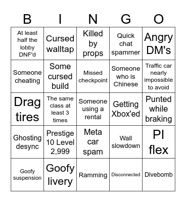 FH5 Open BINGO Card
