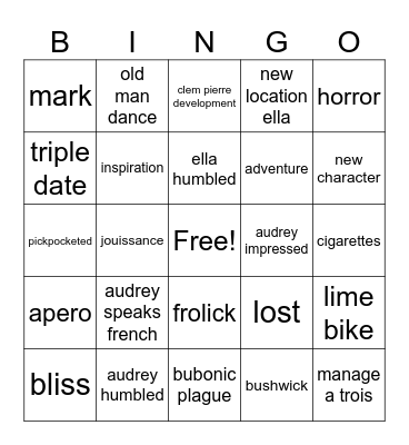 paringo Bingo Card