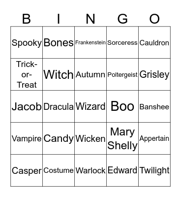 Halloween-Bella Stein Bingo Card