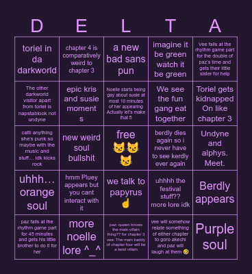 DELTARUNE Bingo Card