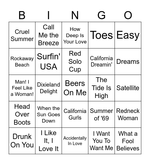 June Music Singo #1 Bingo Card