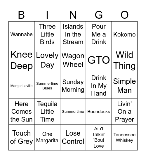 June Music Singo #2 Bingo Card