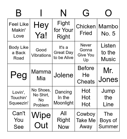 June Music Singo #3 Bingo Card