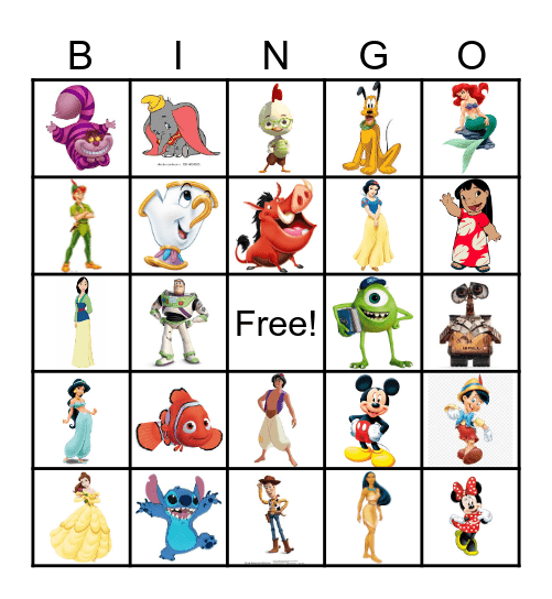 Disney Bingo Card