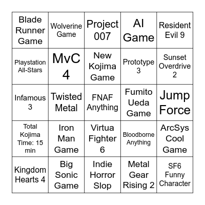 StateFestShowcase Bingo Card