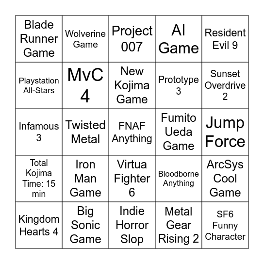 StateFestShowcase Bingo Card