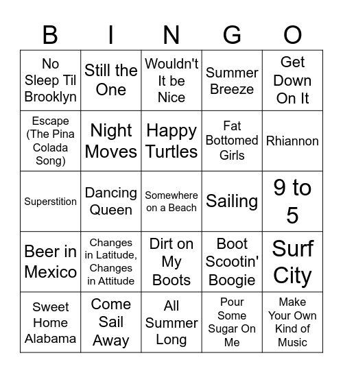 June Music Singo #4 Bingo Card