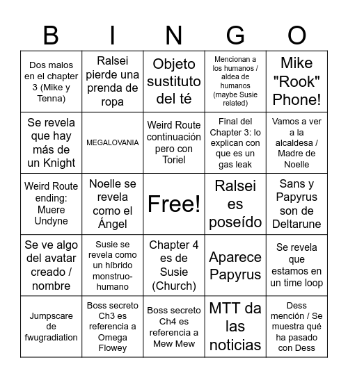 Can you believe it? Deltarune, just a day away! Bingo Card