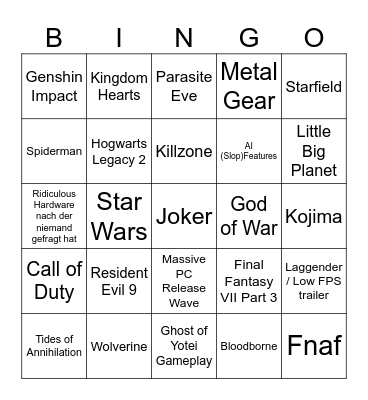 State of Play Mai Bingo Card