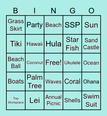 Luau Bingo Card