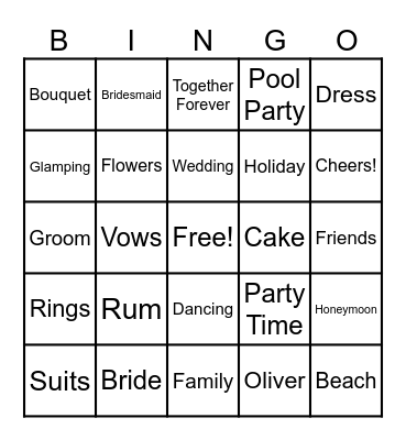 Tash's Work Hen Do Bingo! Bingo Card