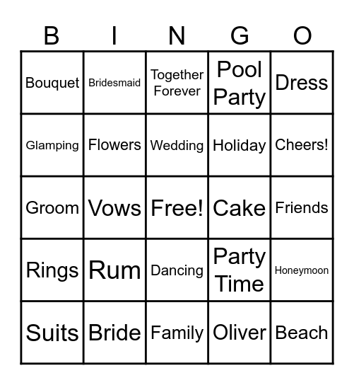 Tash's Work Hen Do Bingo! Bingo Card