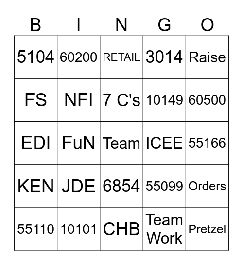 !!! Rock Star Service !!! Bingo Card
