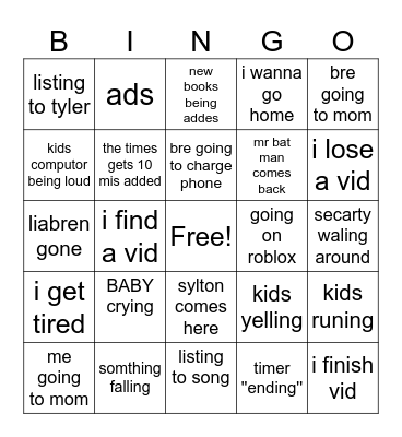 liabery bingo card Bingo Card