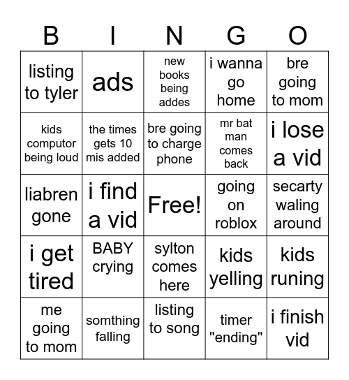 liabery bingo card Bingo Card
