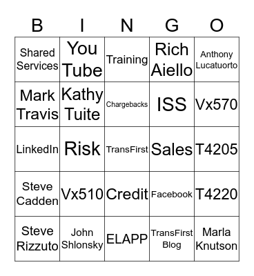 TransFirst Bingo Card
