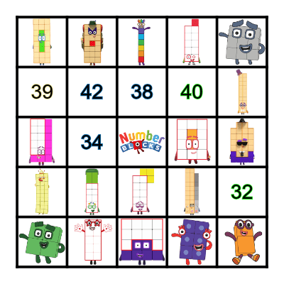 Numberblocks Bingo Card