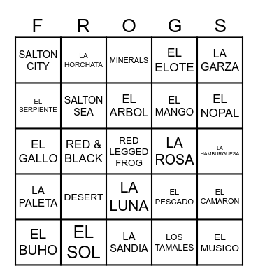 SEA VIEW FROG'S LOTERIA Bingo Card