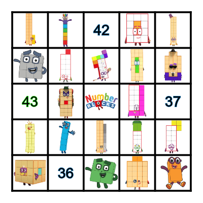 Numberblocks Bingo Card