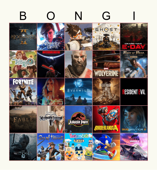 HYPEGAMES WEEKEND Bingo Card