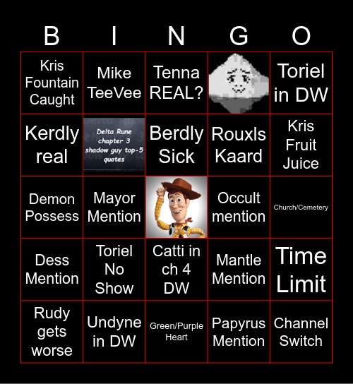 Deltarune CH 3 + 4 BINGO Card
