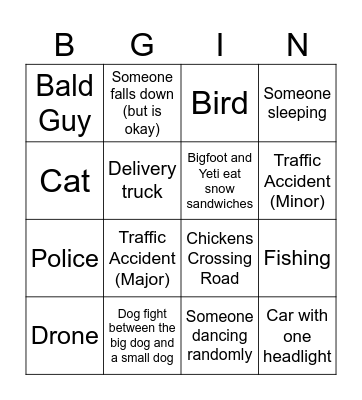 Camera BGINO Bingo Card
