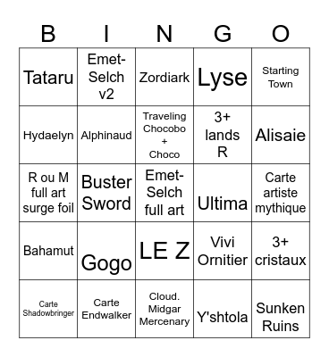 Magic X FFXVI Bingo Card