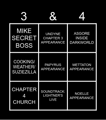 DELTARUNE CHAPTERS Bingo Card