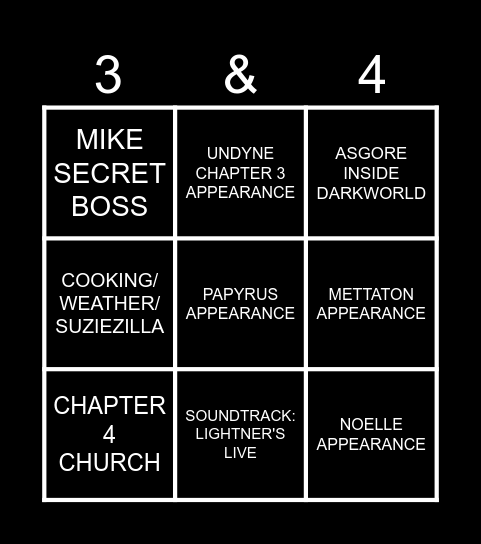 DELTARUNE CHAPTERS Bingo Card