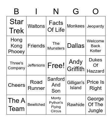 TV Show Themes! Bingo Card