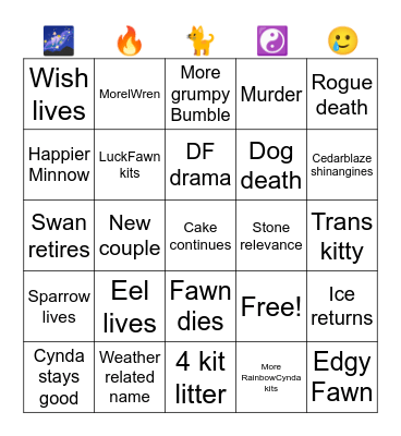 GalaxyClan year 28 Bingo Card