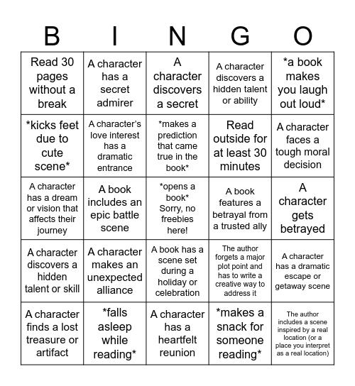 Reading Retreat Bingo Card