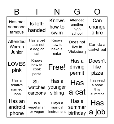 FIND SOMEONE WHO... Bingo Card