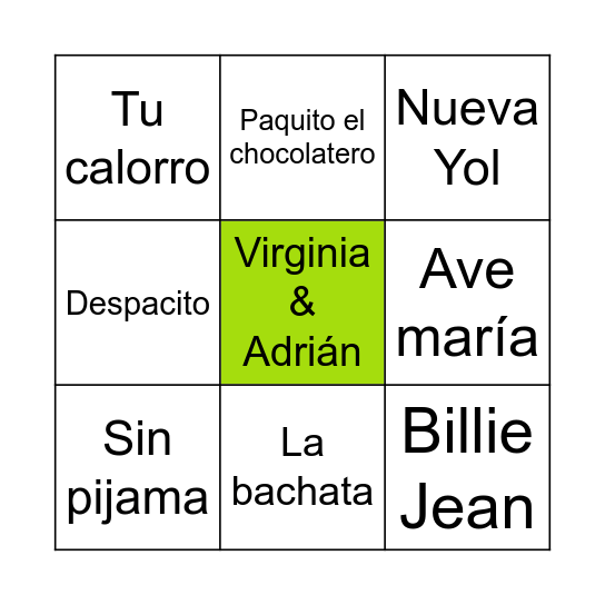 Bingo musical Bingo Card